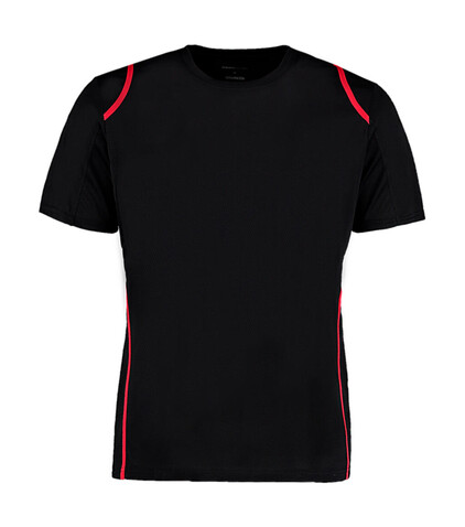 Kustom Kit Regular Fit Cooltex® Contrast Tee, Black/Red, L bedrucken, Art.-Nr. 021111545