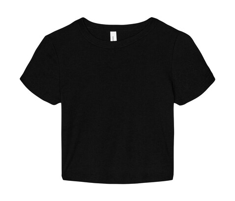 Bella Women`s Micro Rib Baby Tee, Solid Black Blend, XS bedrucken, Art.-Nr. 024061072
