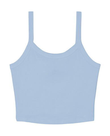 Bella Women`s Micro Rib Spaghetti Strap Tank, Solid Baby Blue Blend, M bedrucken, Art.-Nr. 025063344