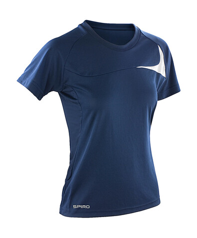 Result Spiro Ladies` Dash Training Shirt, Navy/White, L bedrucken, Art.-Nr. 025332525