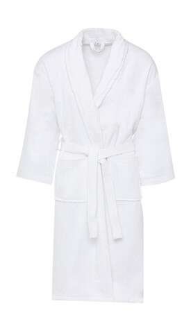 SG ACCESSORIES - TOWELS Como Velours Bath Robe, White, L bedrucken, Art.-Nr. 025640005