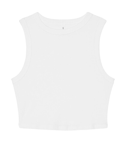 Bella Women`s Micro Rib Muscle Crop Tank, Solid White Blend, M bedrucken, Art.-Nr. 026060044
