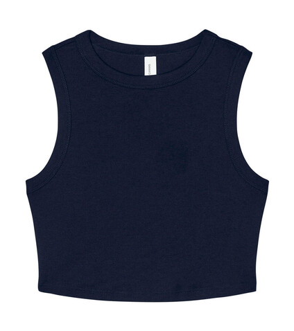 Bella Women`s Micro Rib Muscle Crop Tank, Solid Navy Blend, XL bedrucken, Art.-Nr. 026062096