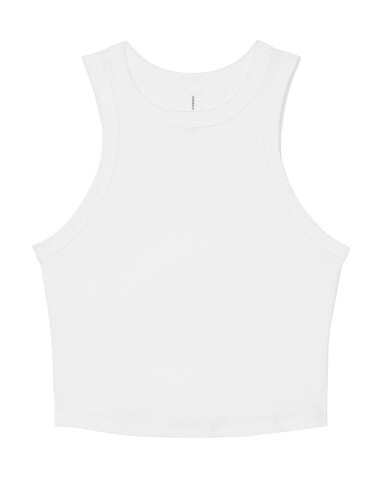 Bella Women`s Micro Rib Racer Tank, Solid White Blend, XS bedrucken, Art.-Nr. 027060042