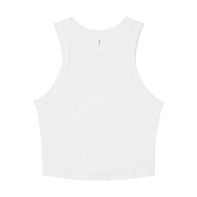 Bella Women`s Micro Rib Racer Tank, Solid White Blend, XS bedrucken, Art.-Nr. 027060042