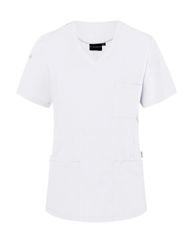 Karlowsky Ladies` Slip-on Tunic Essential Short Sl., White, M bedrucken, Art.-Nr. 029670004