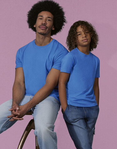 B &amp; C #E150 T-Shirt /kids, Azure, 3/4 (98/104) bedrucken, Art.-Nr. 034423103