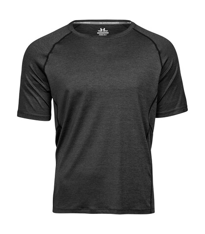 Tee Jays COOLdry Tee, Black Melange, 3XL bedrucken, Art.-Nr. 037541098