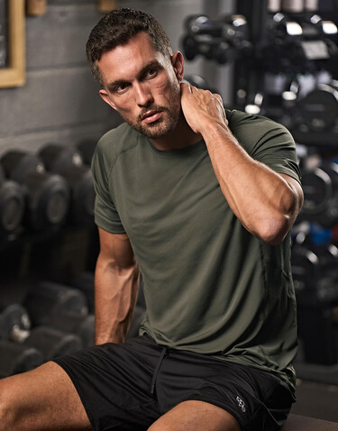 Tee Jays COOLdry Tee, Olive Melange, M bedrucken, Art.-Nr. 037545334