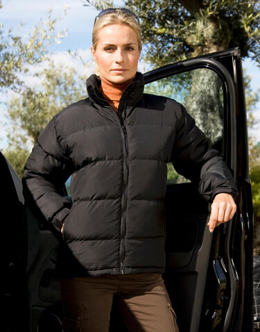 Result Ladies` Holkam Down Feel Jacket, Black, L bedrucken, Art.-Nr. 041331015