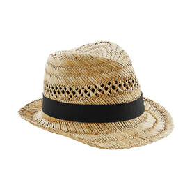 Beechfield Straw Summer Trilby, Natural, S/M bedrucken, Art.-Nr. 049690081