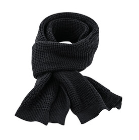 Beechfield Classic Waffle Knit Scarf, Black, One Size bedrucken, Art.-Nr. 055691010