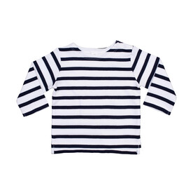 BabyBugz Baby Breton Top, White/Navy, 3-6 bedrucken, Art.-Nr. 056470522