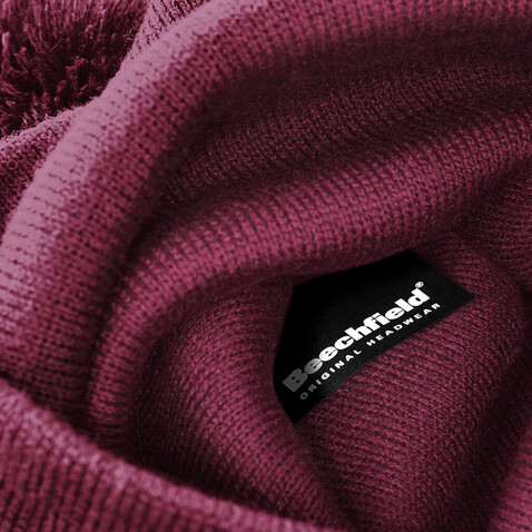 Beechfield Original Pom Pom Beanie, Burgundy, One Size bedrucken, Art.-Nr. 056694480
