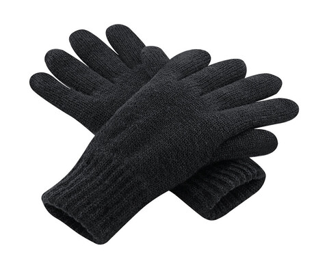 Beechfield Classic Thinsulate™ Gloves, Black, S/M bedrucken, Art.-Nr. 061691011