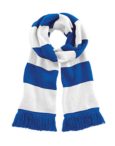 Beechfield Stadium Scarf, Bright Royal/White, One Size bedrucken, Art.-Nr. 072693510