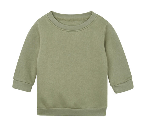 BabyBugz Baby Essential Sweatshirt, Soft Olive, 6-12 bedrucken, Art.-Nr. 074475343