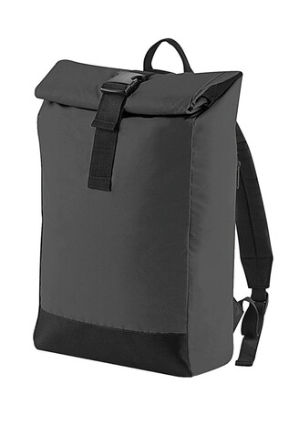 Bag Base Reflective Roll-Top Backpack, Black Reflective, One Size bedrucken, Art.-Nr. 075291060