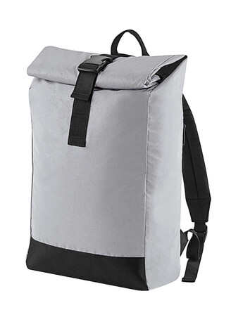 Bag Base Reflective Roll-Top Backpack, Silver Reflective, One Size bedrucken, Art.-Nr. 075297160