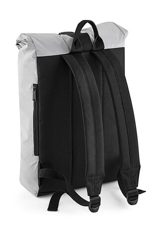 Bag Base Reflective Roll-Top Backpack, Black Reflective, One Size bedrucken, Art.-Nr. 075291060