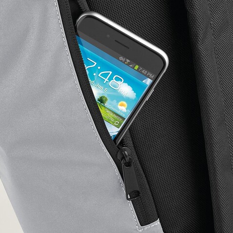 Bag Base Reflective Roll-Top Backpack, Silver Reflective, One Size bedrucken, Art.-Nr. 075297160