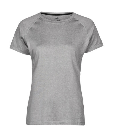 Tee Jays COOLdry Ladies` Tee, Grey Melange, S bedrucken, Art.-Nr. 077541343