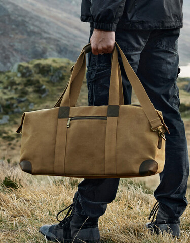 Quadra Heritage Waxed Canvas Holdall, Olive Green, One Size bedrucken, Art.-Nr. 078305300 Quadra Heritage Waxed Canvas Holdall, Olive Green, One Size bedrucken, Art.-Nr. 078305300