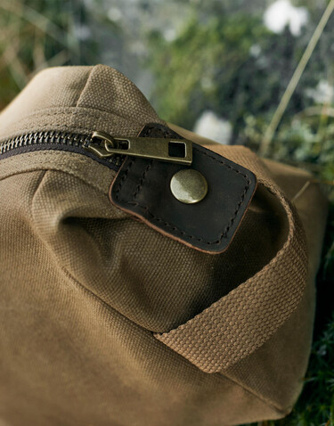Quadra Heritage Waxed Canvas Wash Bag, Olive Green, One Size bedrucken, Art.-Nr. 079305300