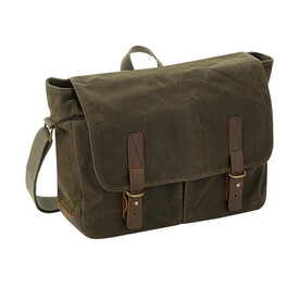 Quadra Heritage Waxed Canvas Messenger, Olive Green, One Size bedrucken, Art.-Nr. 080305300
