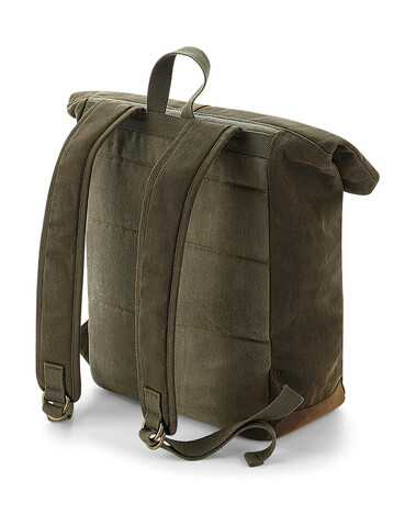 Quadra Heritage Waxed Canvas Backpack, Black, One Size bedrucken, Art.-Nr. 081301010