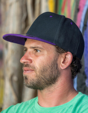 Result Caps Bronx Original Flat Peak Dual Color, Black/Lime, One Size bedrucken, Art.-Nr. 082341710