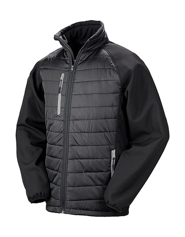 Result Compass Padded Softshell, Black/Grey, 4XL bedrucken, Art.-Nr. 084331519