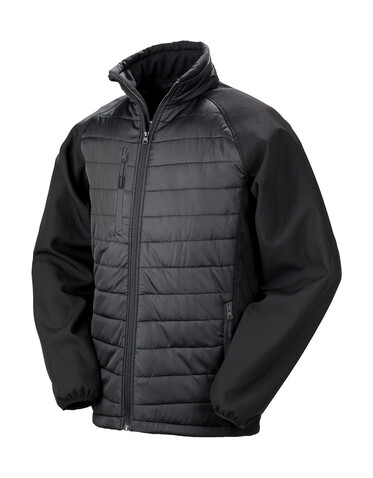 Result Compass Padded Softshell, Black/Black, L bedrucken, Art.-Nr. 084331775