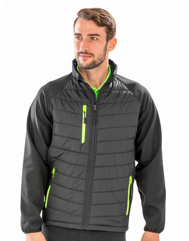 Result Compass Padded Softshell, Black/Lime, 4XL bedrucken, Art.-Nr. 084331719