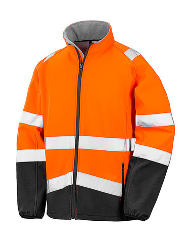 Result Printable Safety Softshell, Fluorescent Orange/Black, 4XL bedrucken, Art.-Nr. 086334789