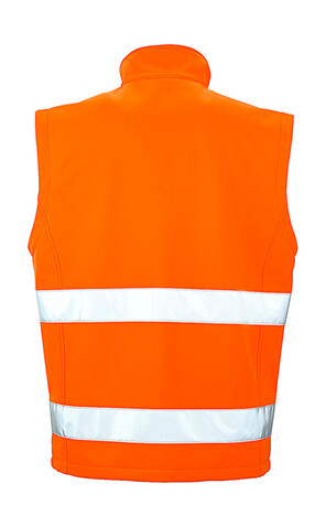 Result Printable Safety Softshell Gilet, Fluorescent Orange/Black, 4XL bedrucken, Art.-Nr. 087334789