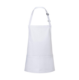 Karlowsky Short Bib Apron Basic with Buckle and Pocket, White, One Size bedrucken, Art.-Nr. 088670000