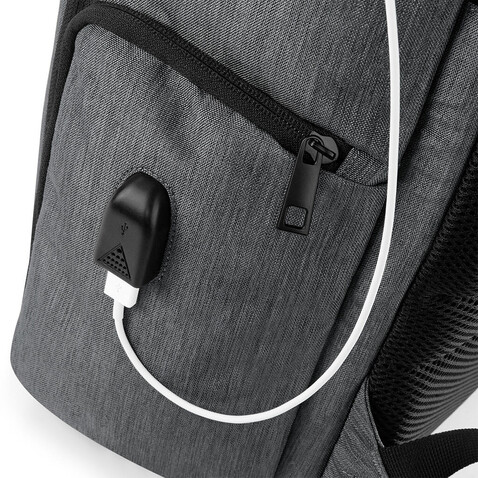 Quadra Q-Tech Charge Roll-Top Backpack, Granite Marl, One Size bedrucken, Art.-Nr. 089301100