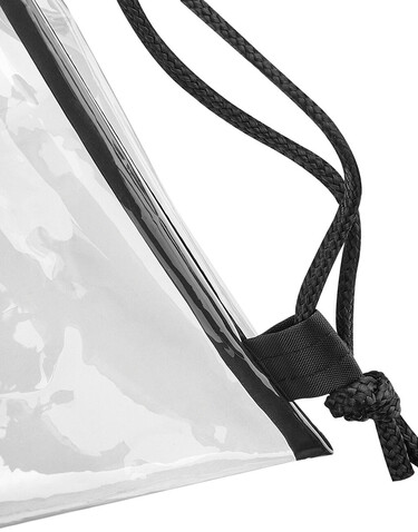 Bag Base Clear Gymsac, Clear/Black, One Size bedrucken, Art.-Nr. 092290640