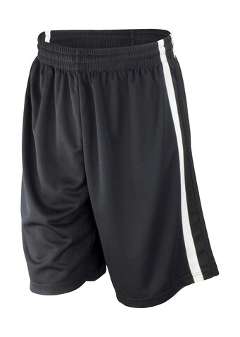 Result Men`s Quick Dry Basketball Shorts, Black/White, L bedrucken, Art.-Nr. 092331504
