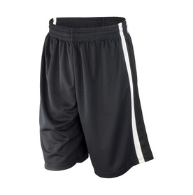Result Men`s Quick Dry Basketball Shorts, Black/White, S bedrucken, Art.-Nr. 092331502