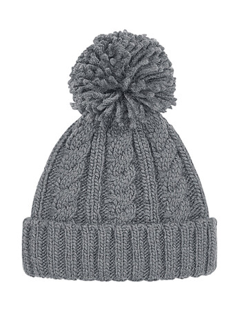 Beechfield Cable Knit Melange Beanie, Light Grey, One Size bedrucken, Art.-Nr. 096691380
