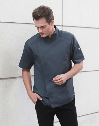 Karlowsky Short-Sleeve Chef Jacket Modern-Look, Black, 46 (S) bedrucken, Art.-Nr. 097671010