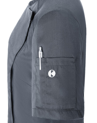 Karlowsky Short-Sleeve Ladies` Chef Jacket Modern-Look, Black, 50 bedrucken, Art.-Nr. 098671018