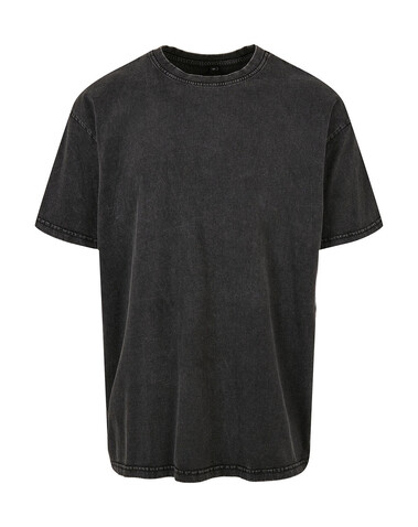 Build Your Brand Acid Washed Heavy Oversize Tee, Black, 2XL bedrucken, Art.-Nr. 100391015