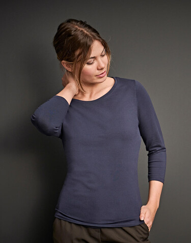 Tee Jays Ladies` 3/4 Sleeve Stretch Tee, Navy, M bedrucken, Art.-Nr. 100542004