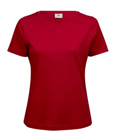 Tee Jays Ladies` Interlock T-Shirt, Red, S bedrucken, Art.-Nr. 101544003
