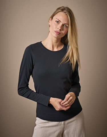 Tee Jays Ladies` LS Interlock T-Shirt, White, S bedrucken, Art.-Nr. 103540003