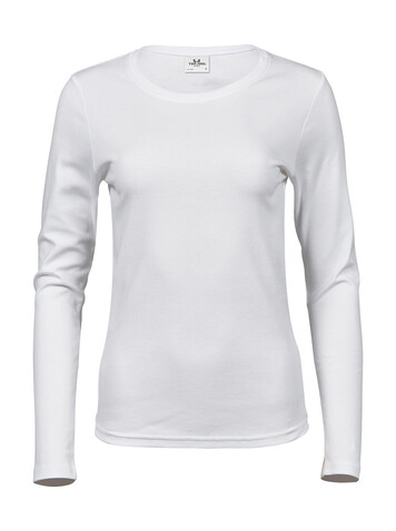 Tee Jays Ladies` LS Interlock T-Shirt, White, S bedrucken, Art.-Nr. 103540003