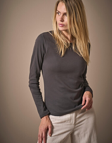 Tee Jays Ladies` LS Interlock T-Shirt, White, S bedrucken, Art.-Nr. 103540003